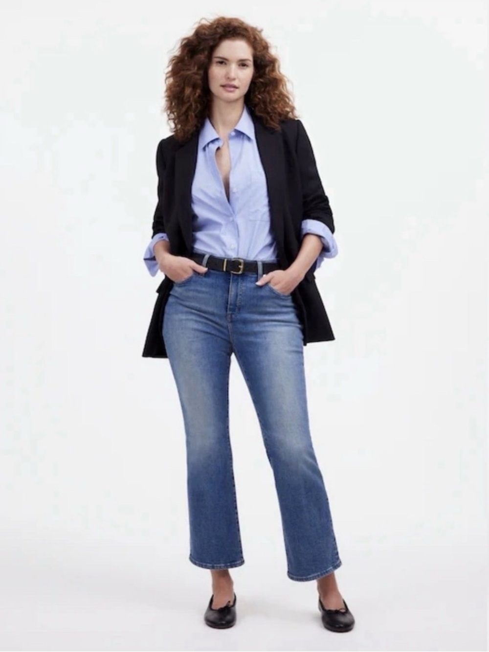Madewell Curvy Kick Out Crop Jeans Blue Oneida Wash Size 29